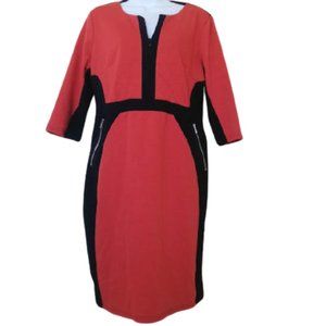 Red and Black ColorbulockJersey Dress Size 14